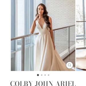 A-line Ivory Wedding Gown - Colby John Ariel